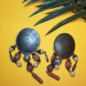 Tribal-esq Clip on Earrings
